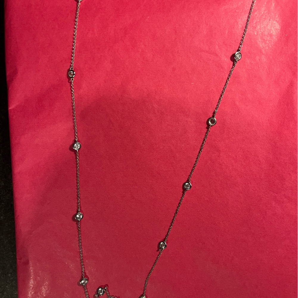 Cubic Z necklace (not sure exact material of chain but no visible tarnishing)